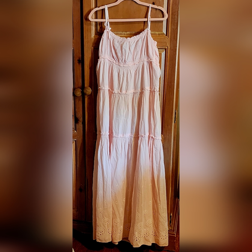 Rare Juicy Couture Softest Cotton Maxi Dress So Barbie pink gown hippie bohemian